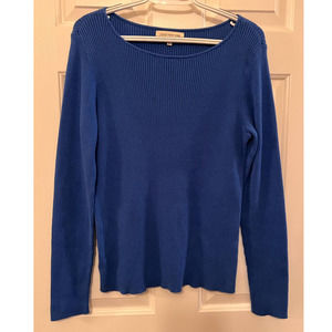 Jones New York Sport Pullover Blue Sweater Size XL 25" Long x 19 1/2" Pit to Pit